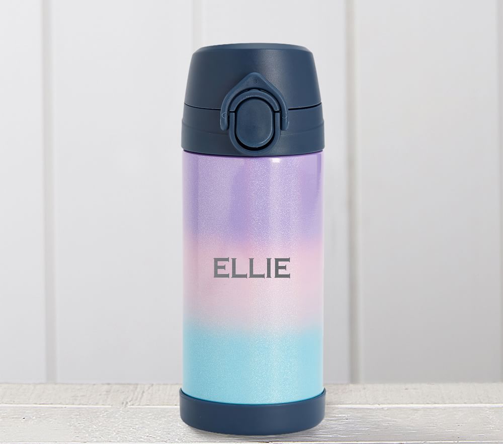 Mackenzie Rainbow Ombre Sparkle Glitter Water Bottle